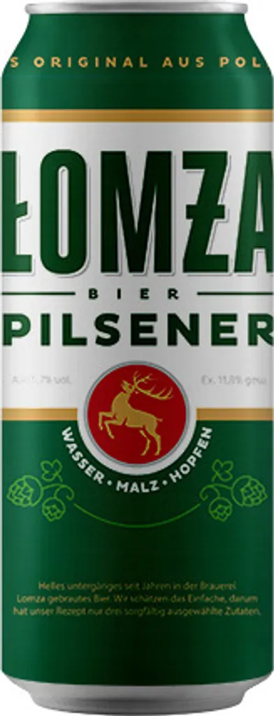 LOMZA Pilsener Bier Alk. 5 7% vol. 500 ml