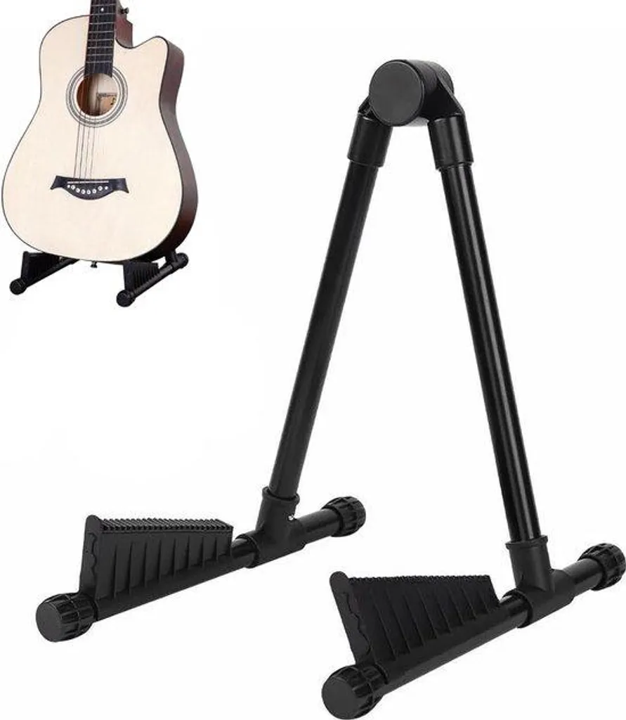 Support de guitare pliable universel en A pour basse et ukulélé noir