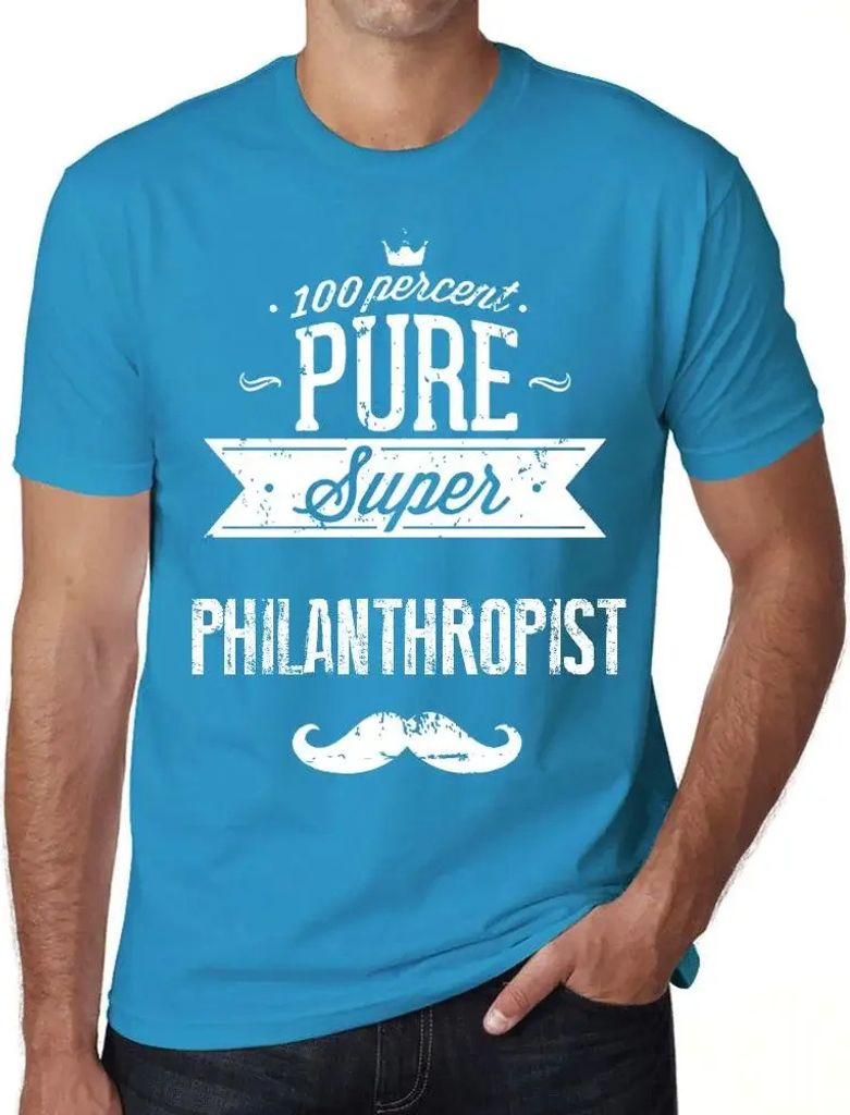 Herren Grafik T-Shirt 100 % reiner Super-Philanthrop – 100% Pure Super Philanthropist – Öko-Verantwortlich Vintage Jahrgang Kurzarm Lustige Druck