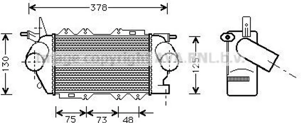Refroidisseur d'air de suralimentation pour Vectra B et Z02 - OE 1300403