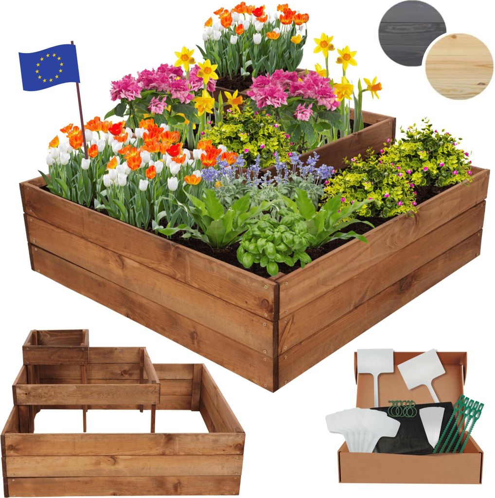 MODO24 Hochbeet Holz, Pflanzkasten, Massivholz, Kiefer, Produktbild 