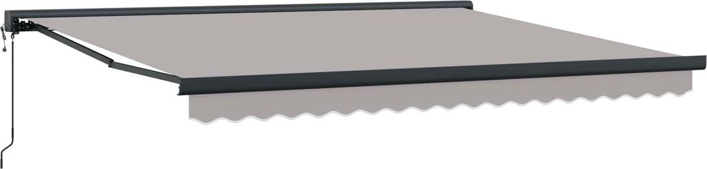 Markise Hellgrau 400 x 300 cm Polyester und Aluminium
