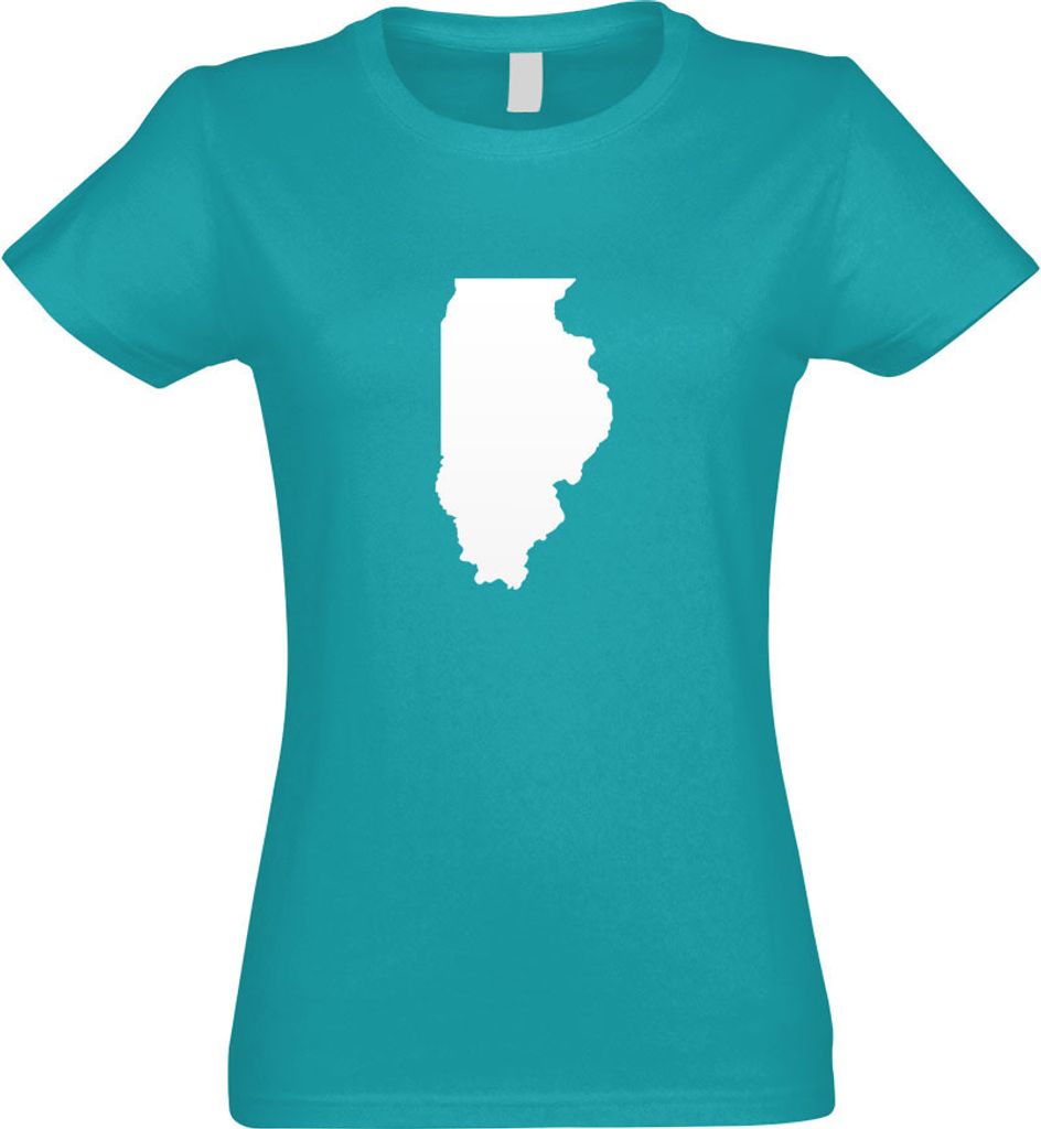Kiwistar - T-Shirt tailliert - Damen - türkis - USA - Illinois Springfield - mit Motiv Bedruckt - Funshirt Design - Sport - Freizeit - Damen - XXL