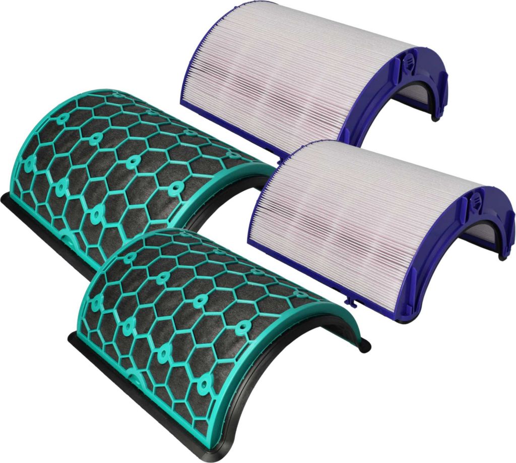 vhbw 2-teiliges Filter-Set kompatibel mit Dyson Hot + Cool Autoreact HP7A Luftreiniger - HEPA-Filter, Aktivkohlefilter