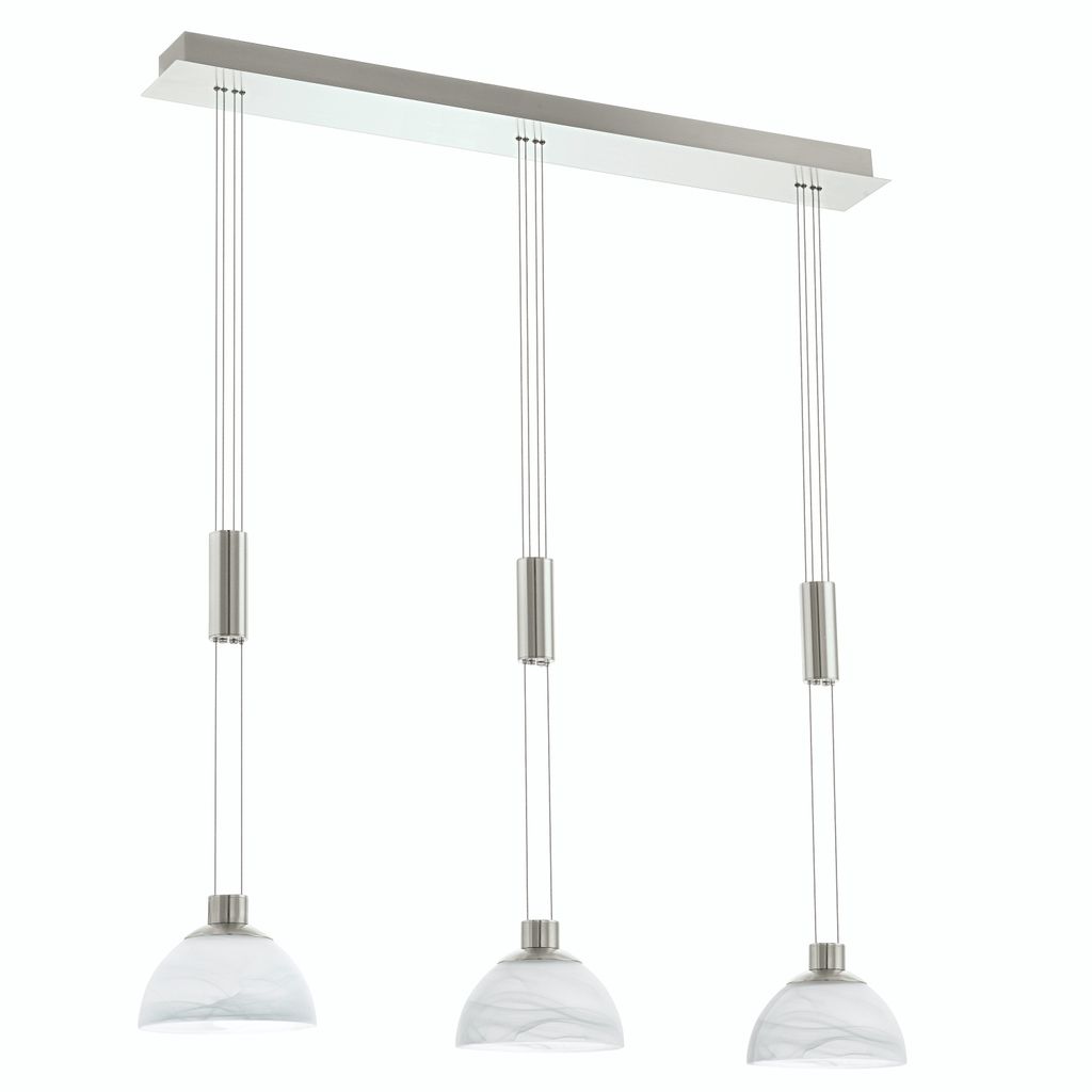 Eglo 93468 Montefio LED Hängeleuchte 3x6W Edelstahl nickel-matt weiss