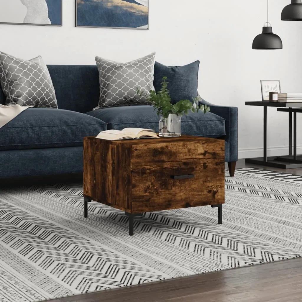 Maison Exclusive - Tavolino in rovere affumicato 50x50x40 cm Materiale ligneo