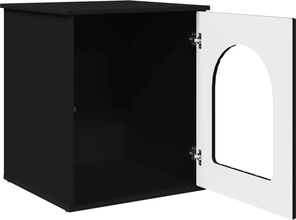 vidaXL Casetta per Gatti Nera 53x52x62 cm | Cuccia Interno Design Legno - 5