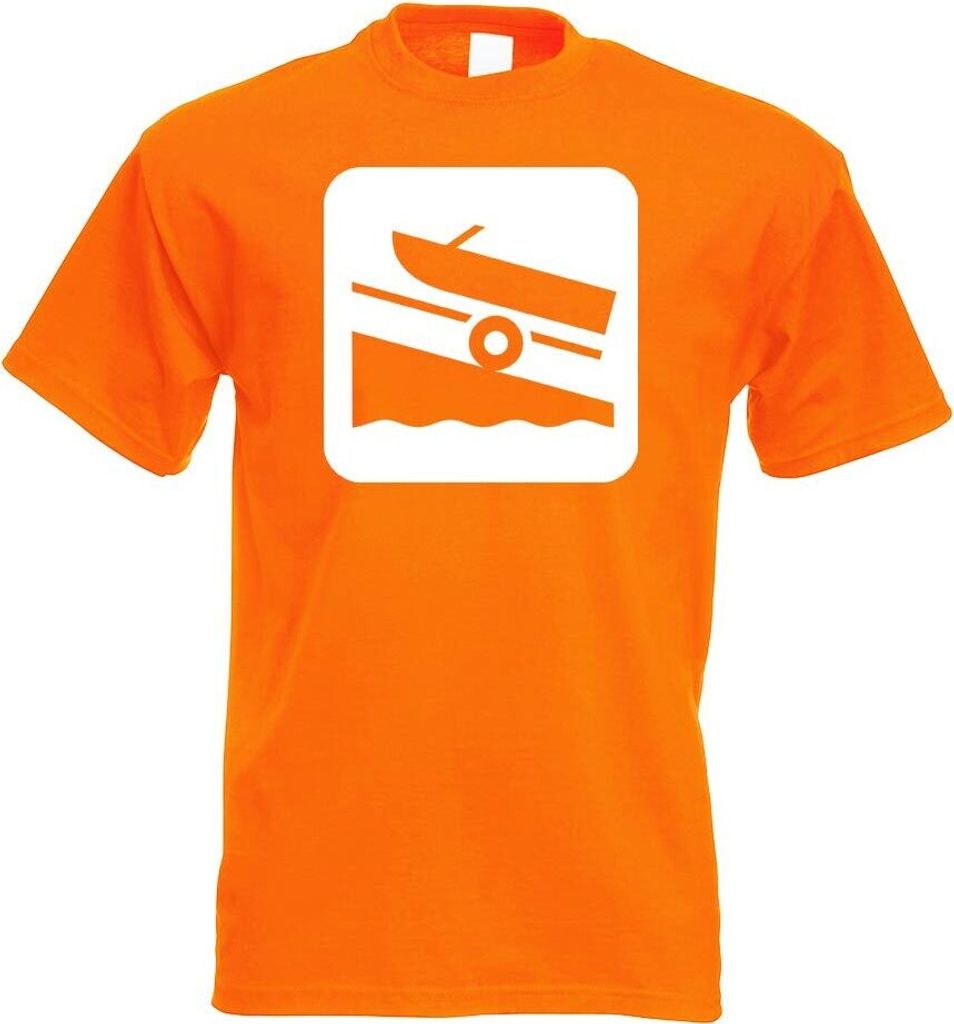 Kiwistar - T-Shirt - orange - Slippen Schifffahrt Piktogramme Herren Funshirt Bedruckt Design Sprüche Spruch Motive - mit Motiv Bedruckt - Funshir...