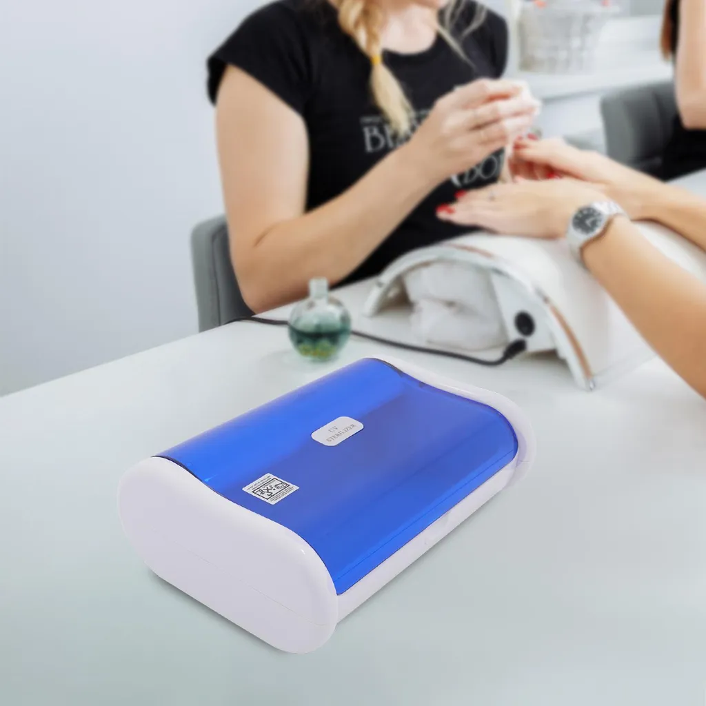 Stérilisateur UV design de table avec technologie ozone blanc et bleu