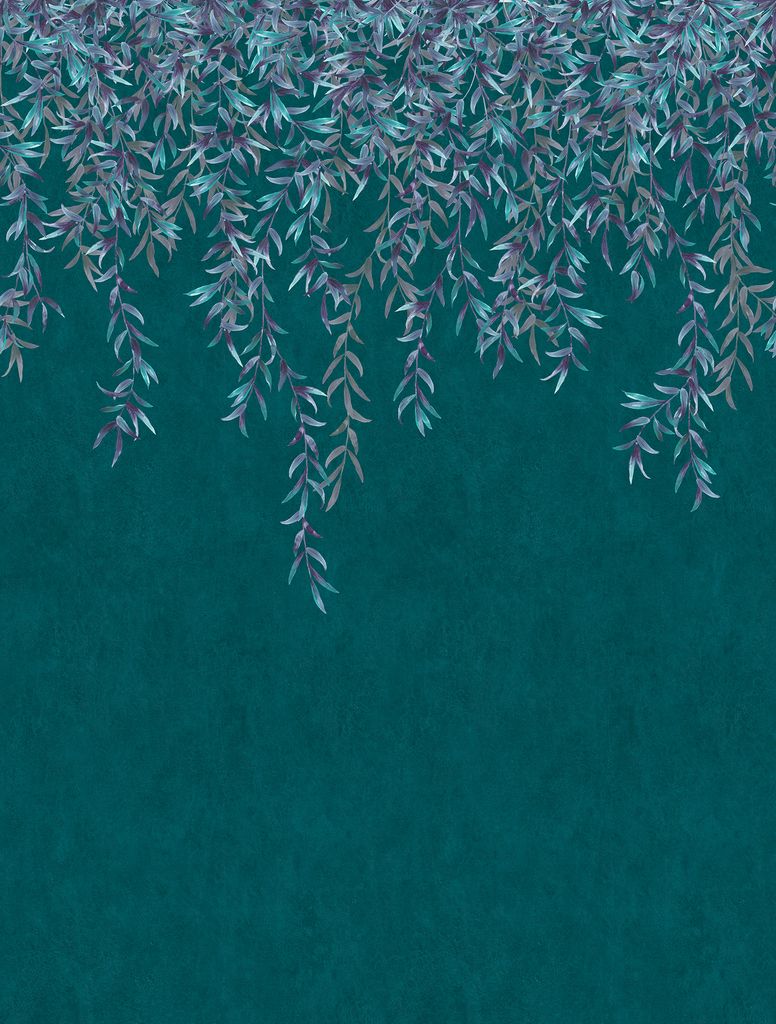 Sanders & Sanders Fototapete Blätter Petrolblau 212 x 280 cm