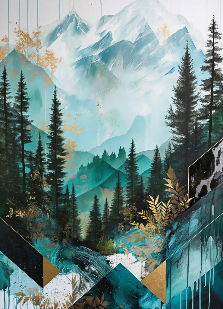 Plakat 13x18cm Durchmischte Landschaften