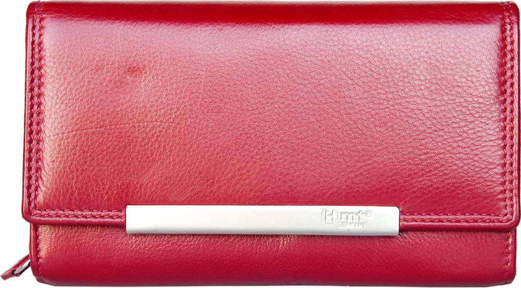 Protégez vos cartes avec le grand porte-monnaie rouge HMT en cuir RFID