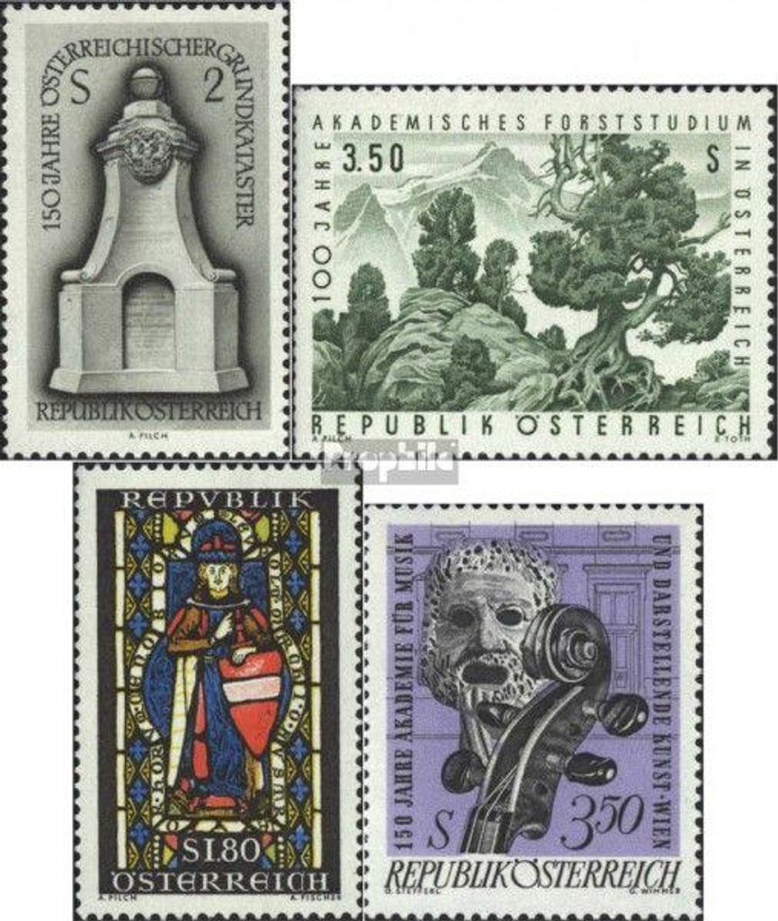 Briefmarken Österreich 1967 Mi 1250,1251,1252,1253 Produktbild 