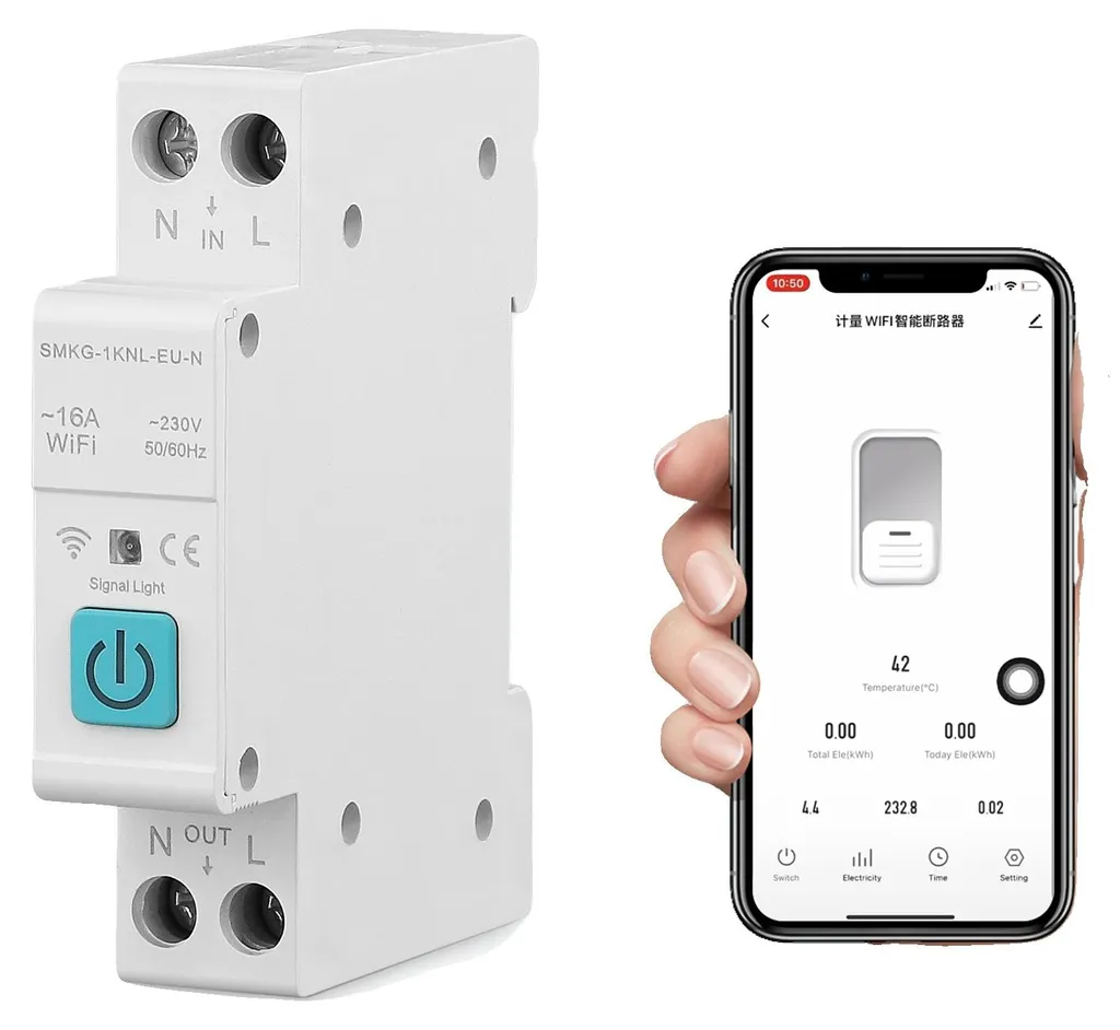 Interrupteur Intelligent Wi-Fi avec Contrôle à Distance App Blanc