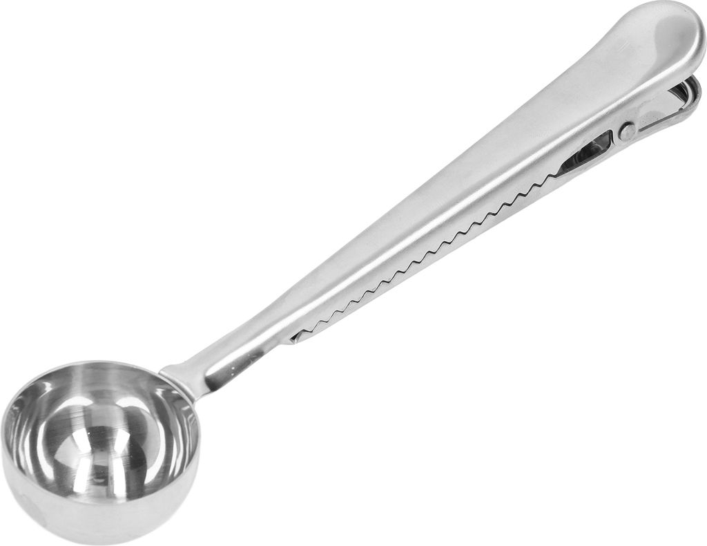 Kaffeelöffel mit Verschlussclip, 2-in-1, Edelstahl, zum Produktbild 