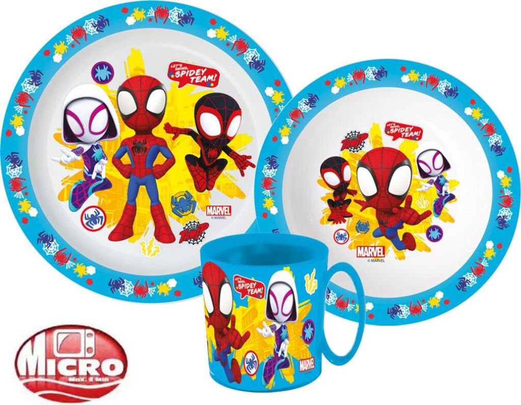 Set da tavola Spidey in microplastica con tazza da 350 ml Immagine del prodotto 