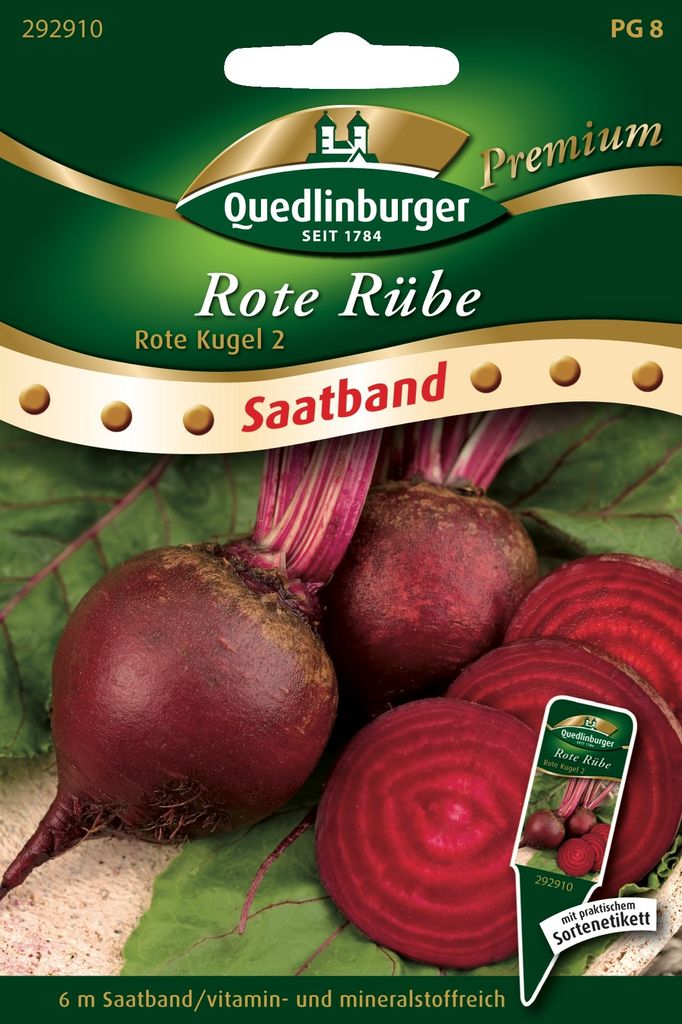 Quedlinburger Saatgut - Rote Bete Rote Kugel 2 Saatband - Produktbild 