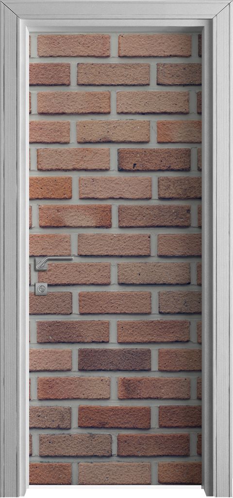 Tür Selbstklebende 80x210 cm Türfolie Türtapete Klebefolie - Rot Wand Ziegel Backstein