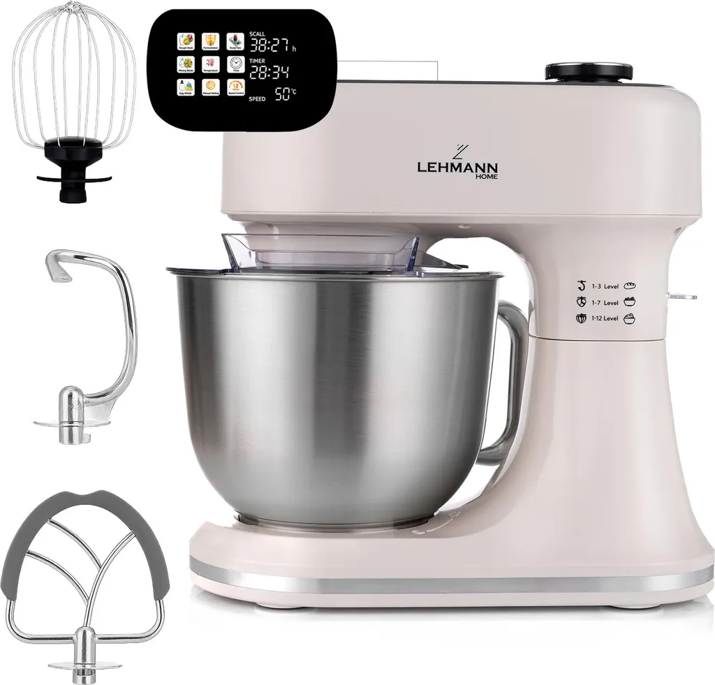 Robot Pâtissier Chauffant 45°C LEHMANN 1500W avec Balance Intégrée