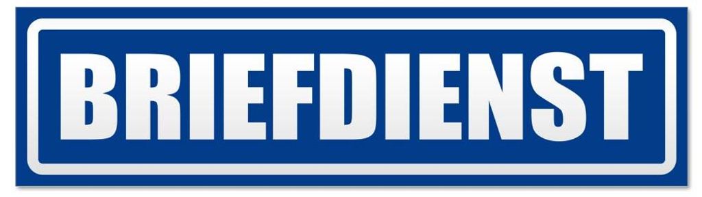 Kiwistar - Autoaufkleber - Verkehrsblau - 20 x 5,3 cm - Briefdienst invertiert - Hinweis Aufkleber Sticker für Auto, Kfz, Fahrrad, PKW, LKW