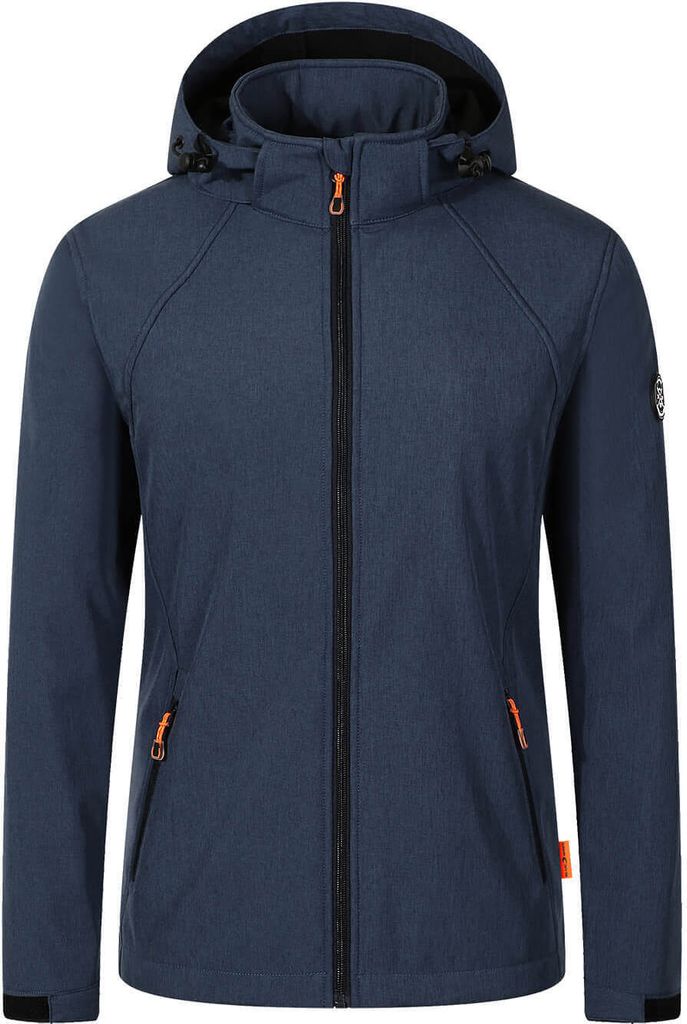Blue Wave Damen Softshelljacke Maite mit abnehmbarer Kapuze - Jacke winddicht und atmungsaktiv in Blue Nights Größe 48