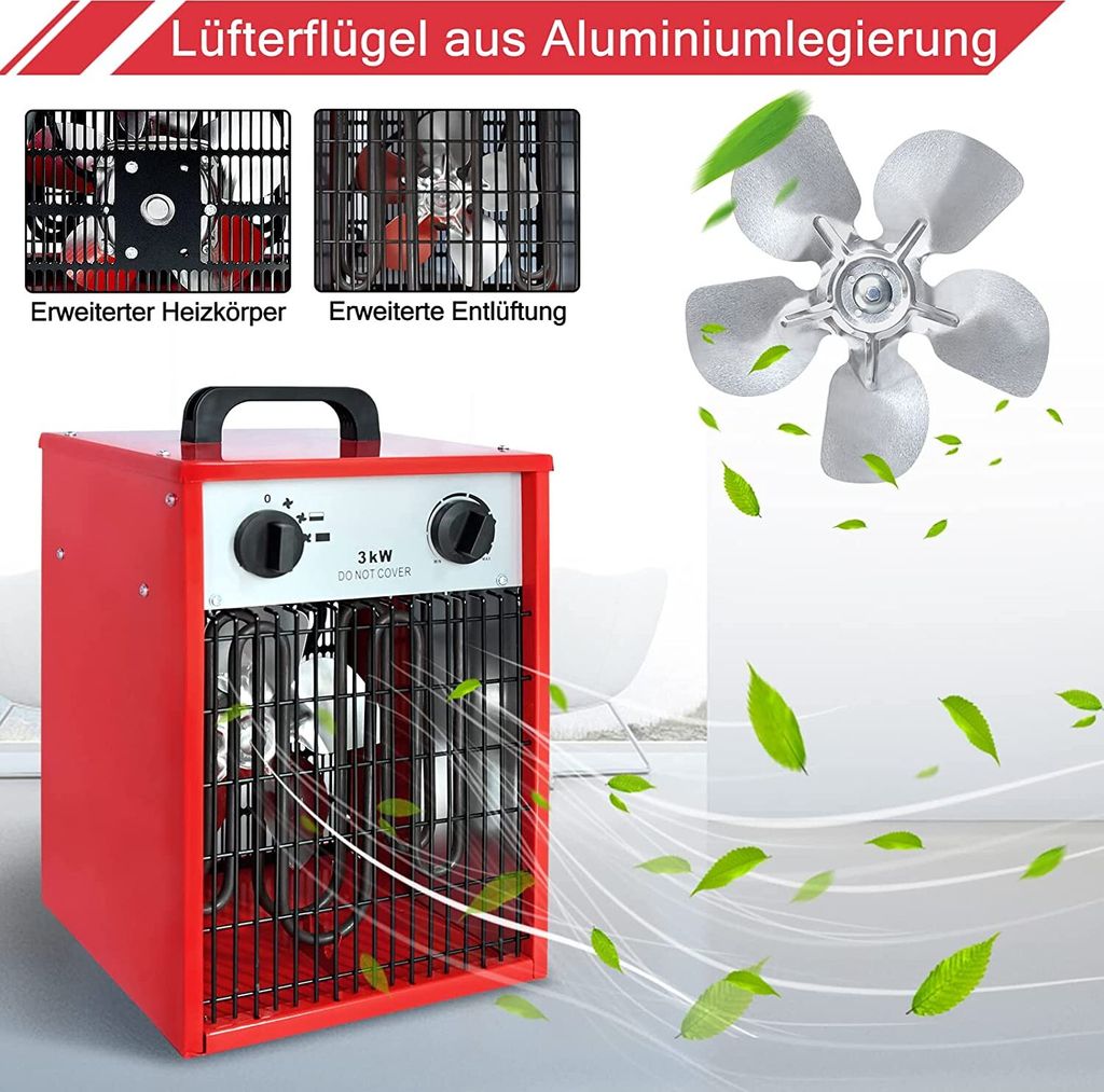 ACXIN Elektroheizung Heizlüfter Energiesparend 3000 Watt - Produktbild 5