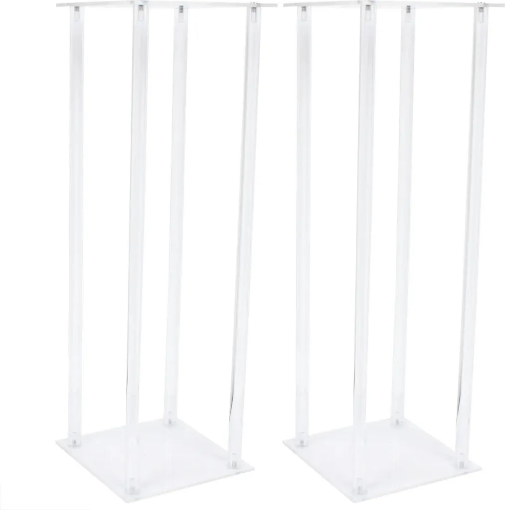 Centre de table mariage : 2 supports fleurs en acrylique transparent