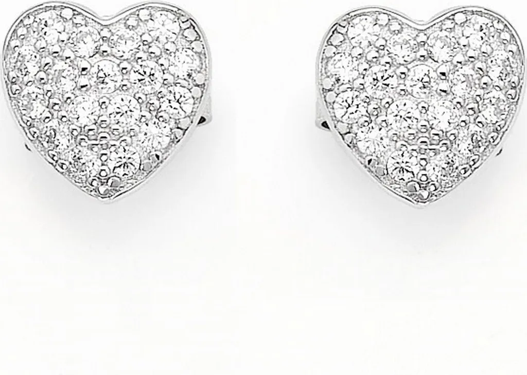 Puce d'Oreille Cœur Argent 925 Blanc Finition Luxe Pray and Love EH