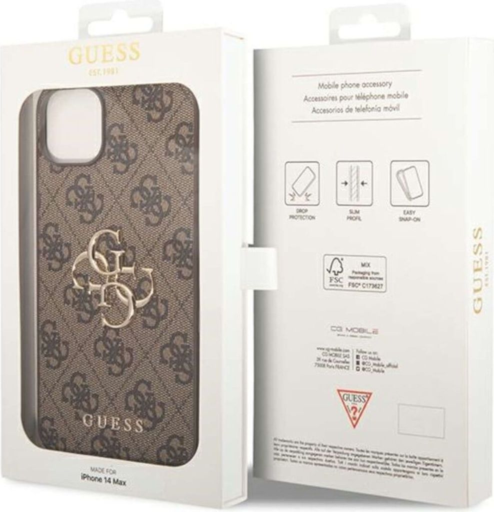 Guess Casquette pour iPhone 14 6.1" GUHCP14S4GMGBR marron Image du produit 