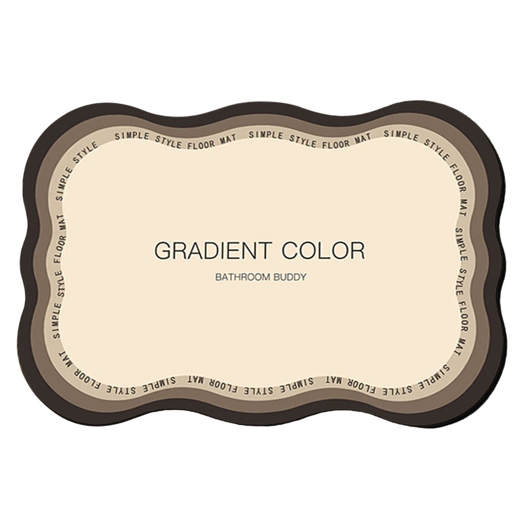 Türmatte unregelmäßige Formen Glattes Trimmprozess Flexible Gummi -Badezimmermatte absorbierende niedliche Teppichteppichbadezimmerversorgung-Beige