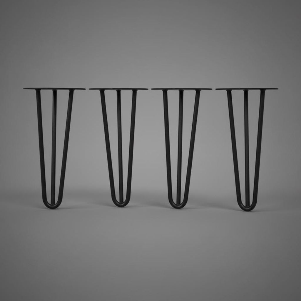 Tischbeine 4er-Set Hairpin 30 cm Haarnadelbeine Schwarz Produktbild 