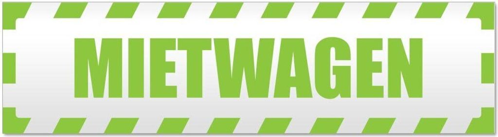 Kiwistar - Autoaufkleber - Lindgrün - 45 x 12 cm - Mietwagen gestreift - Hinweis Aufkleber Sticker für Auto, Kfz, Fahrrad, PKW, LKW