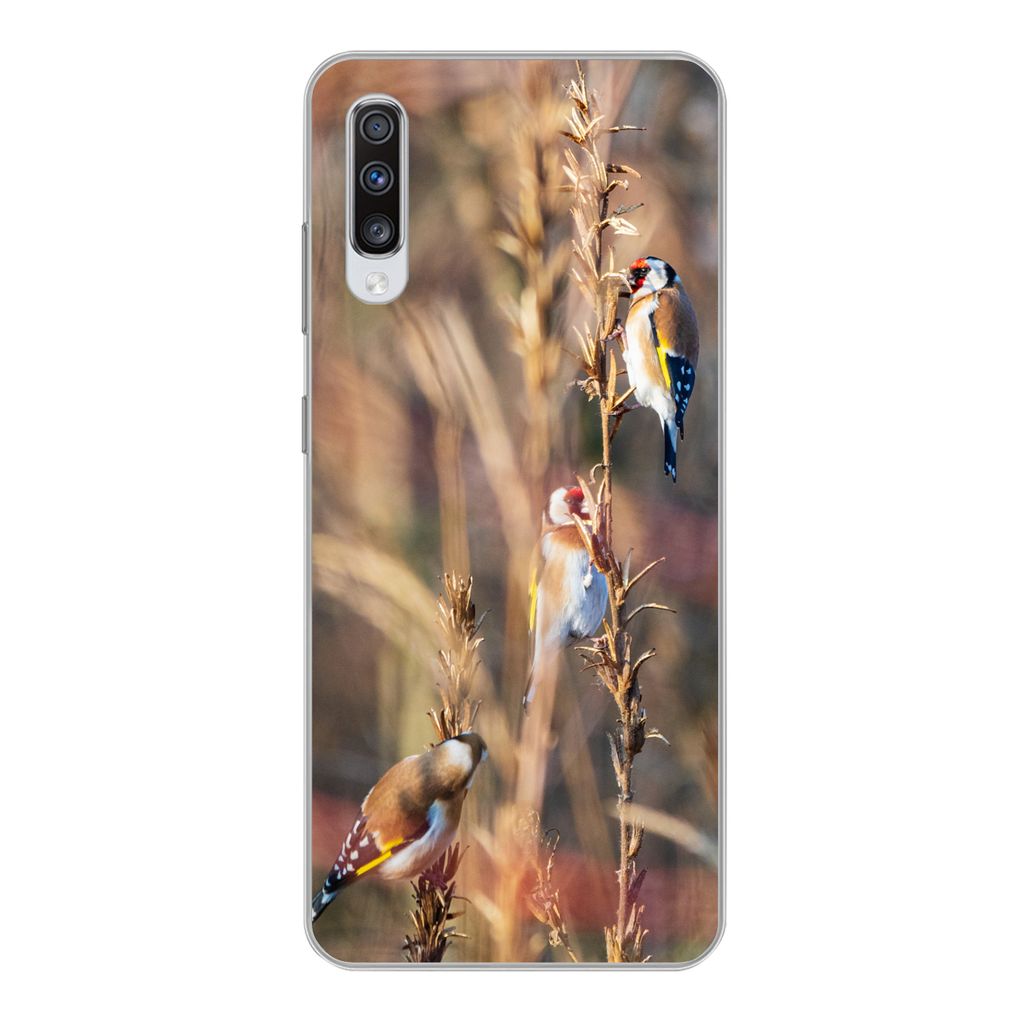 MuchoWow Handyhülle Schutzhülle Hülle für Samsung Galaxy A70 Vögel - Äste - Wald Silikon Softcase Handy Hülle - Schutzhaube