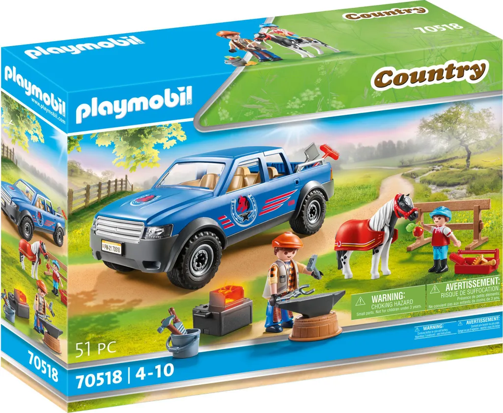 Coffret Maréchal-ferrant mobile PLAYMOBIL 70518 pour Soigner les Poneys