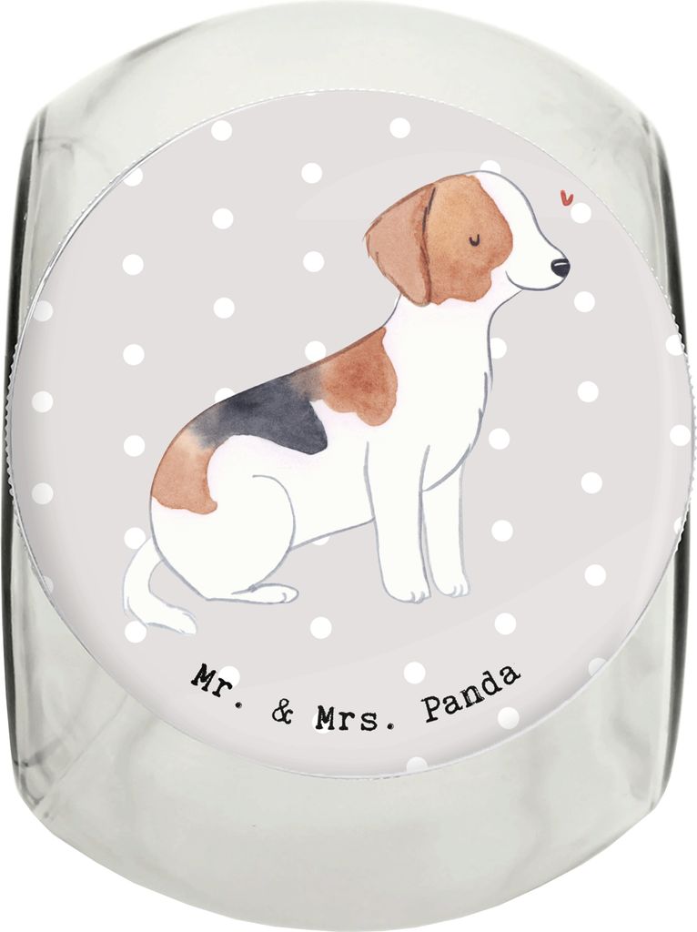 Mr. & Mrs. Panda Bonbonglas Foxhound Moment L 870ml - Grau Pastell - Geschenk, Keksdose, Jagdhund, glasbehälter, Dose, Vorratsglas, Glasdose, Lauf...