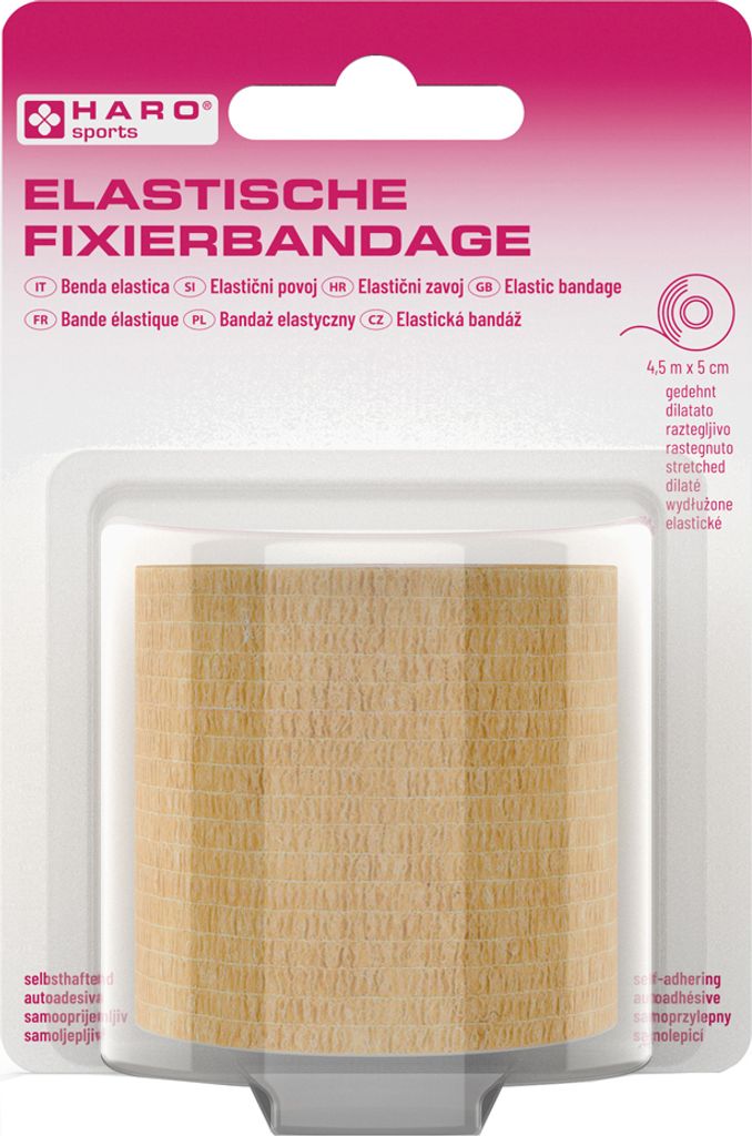 HARO Elastische Fixierbandage 50 mm x 4,5 m beige