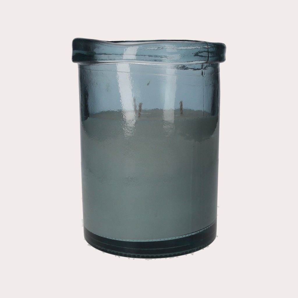 KEYHOMESTORE | Candela In Vetro Riciclato Blu Cobalto Aroma Immagine del prodotto 