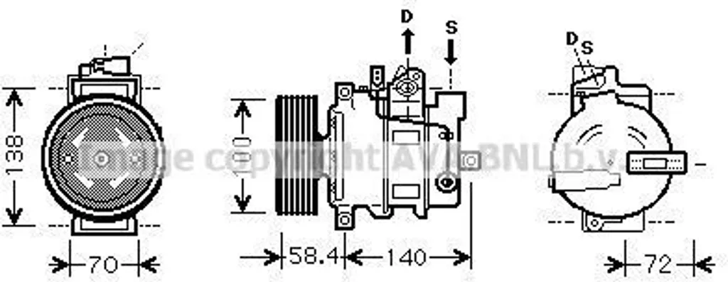 Compresseur de clim pour Audi A4 A6 A8 - Pièce OE 4E0260805AB