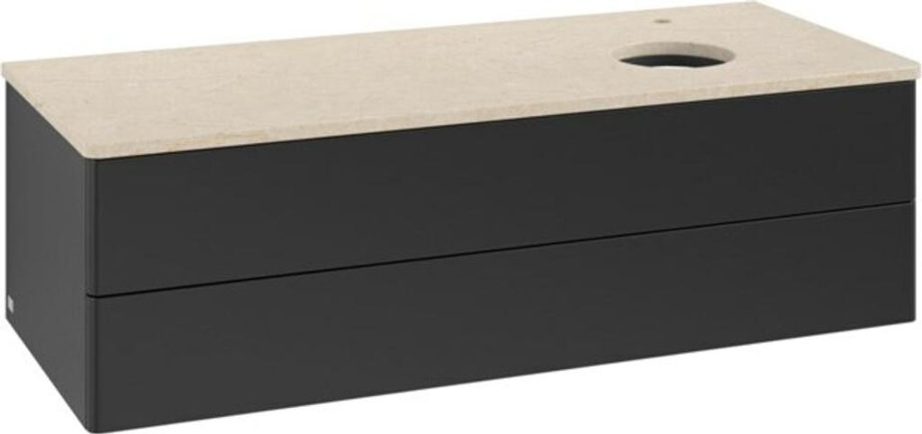 V&B Waschtischunterschrank ohne Frontstruktur, mit Beleuchtung Antao 120x36x50cm, HL, WBP botti., bla m Lac