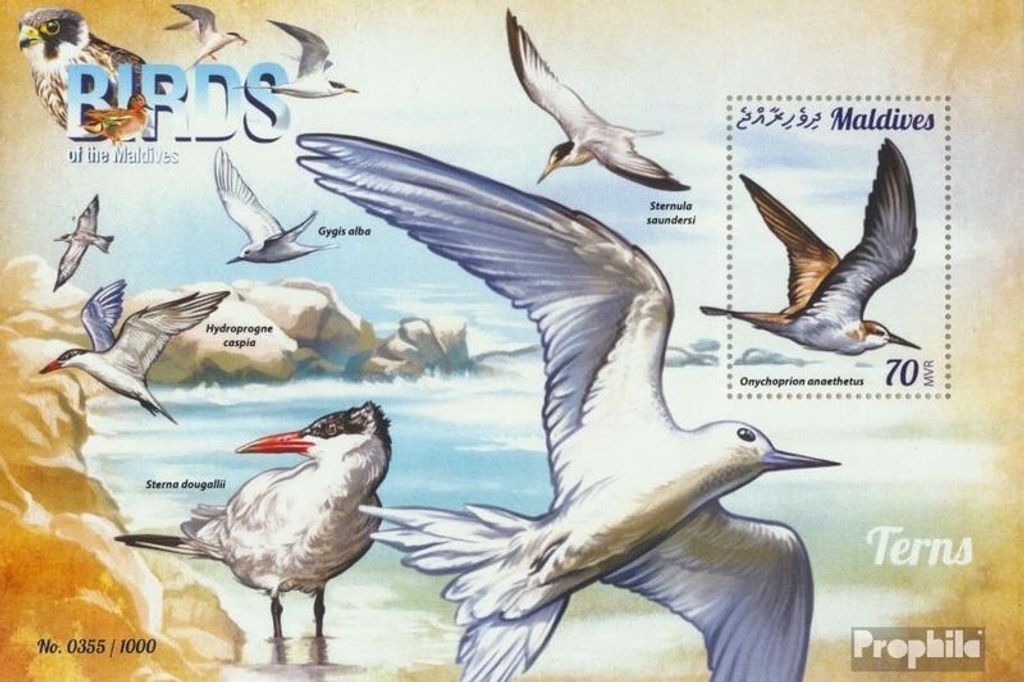 Briefmarken Malediven 2015 Mi Block 880 (kompl. Ausg.) postfrisch Seeschwalben