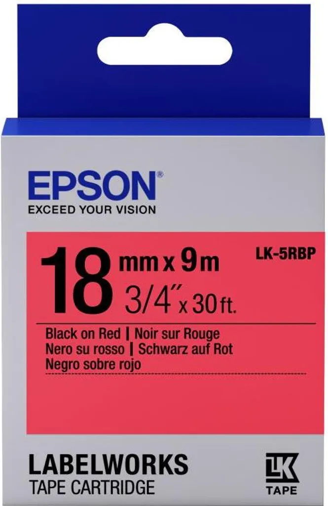 Ruban Epson C53S655002 LK-5RBP multicolore 18mm cartouche d'encre