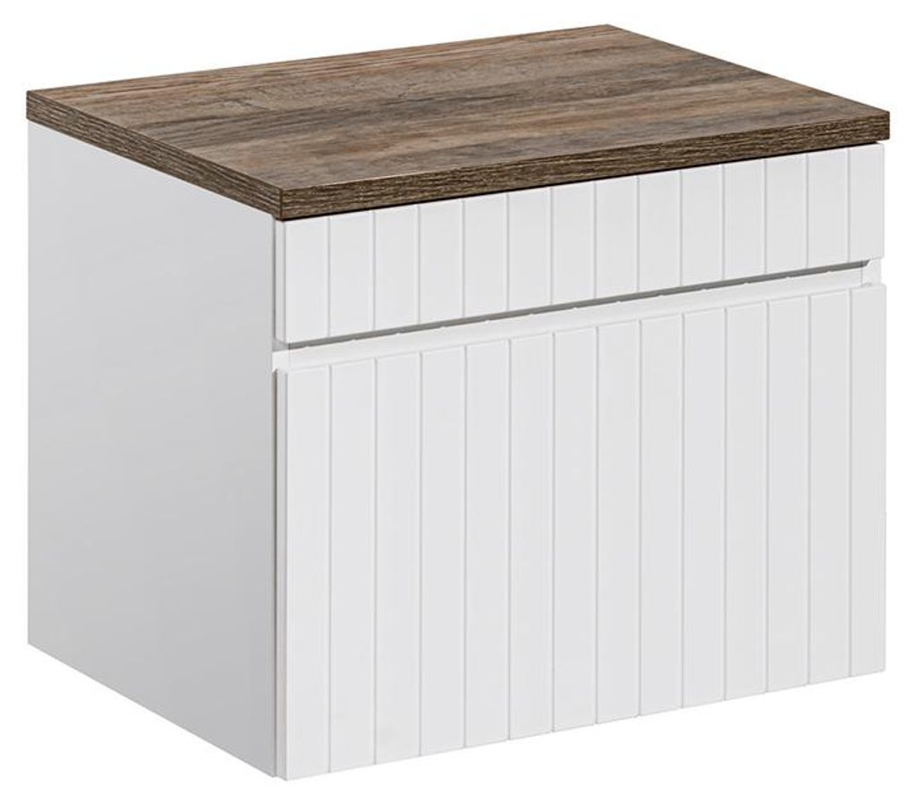 Waschtischunterschrank 60cm Zelie mit 1 Schublade, Weiß