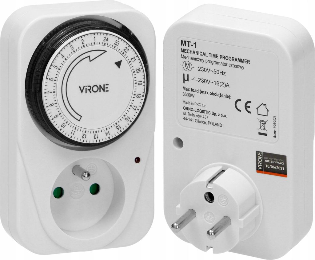 Mechanischer Zeitschalter Virone MT-1, weiß Produktbild 