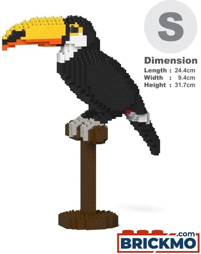 Décoration Oiseau Exotique à Monter JEKCA Toucan Toco en Briques 3D
