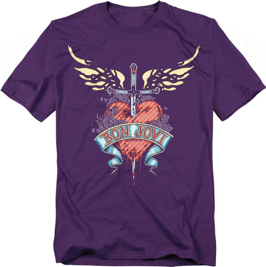 Bon Jovi - T-Shirt für Herren/Damen Uni TV20701 (4XL) (Violett)