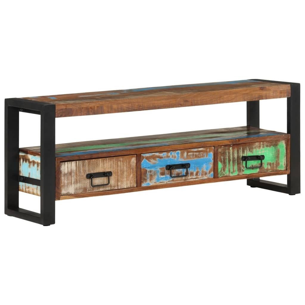 Möbel TV-Schrank 120x30x45 cm Altholz Massiv - TV-Lowboard 351671