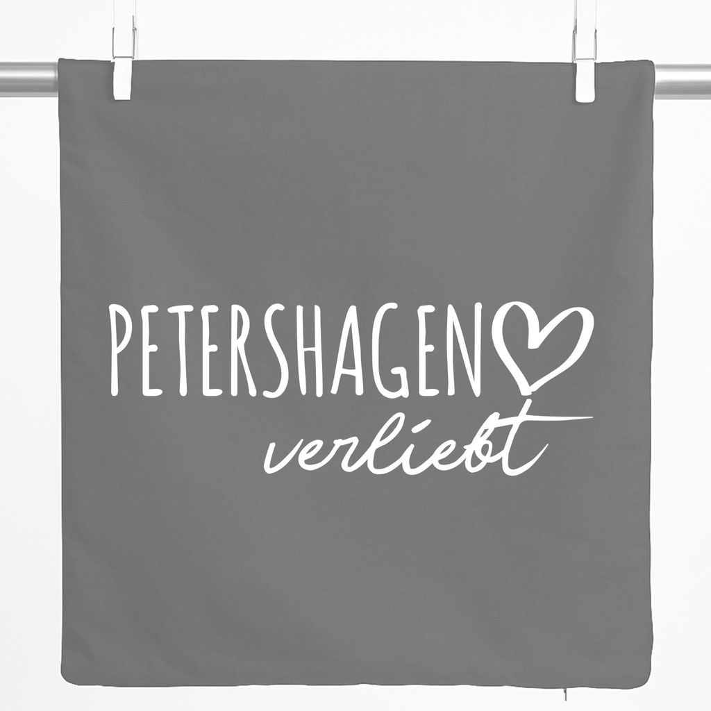 Huuraa Kissenbezug Petershagen verliebt 40x40cm Steel Grey Baumwolle Dekokissenbezug Geschenkidee