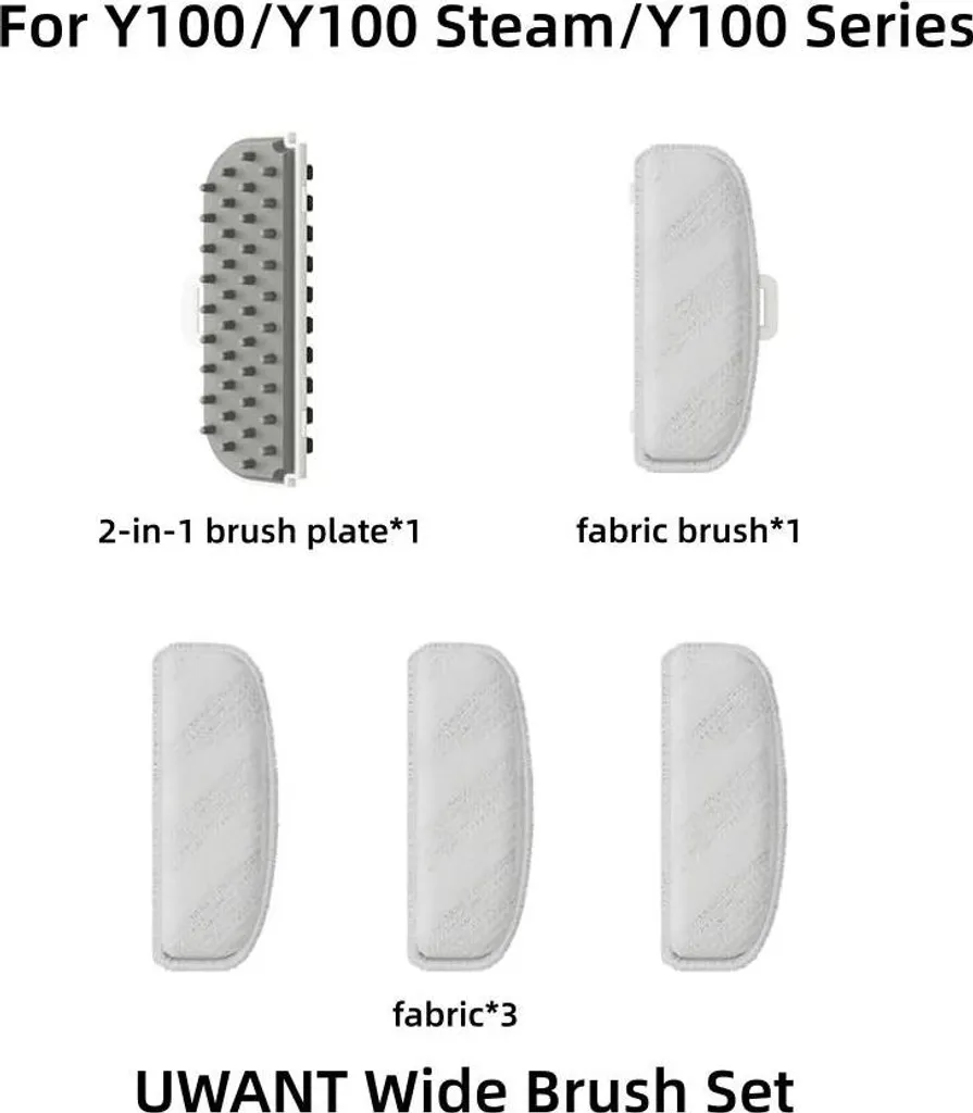 Jeu de brosses de rechange pour nettoyeur vapeur tapis Y100 blanc - 2pc