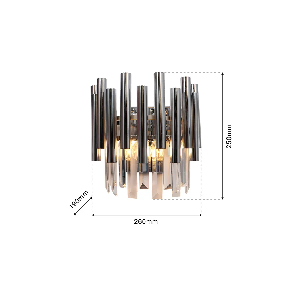 Applique murale Madison Chrome 2xE14 : solution éclairage chic et compact