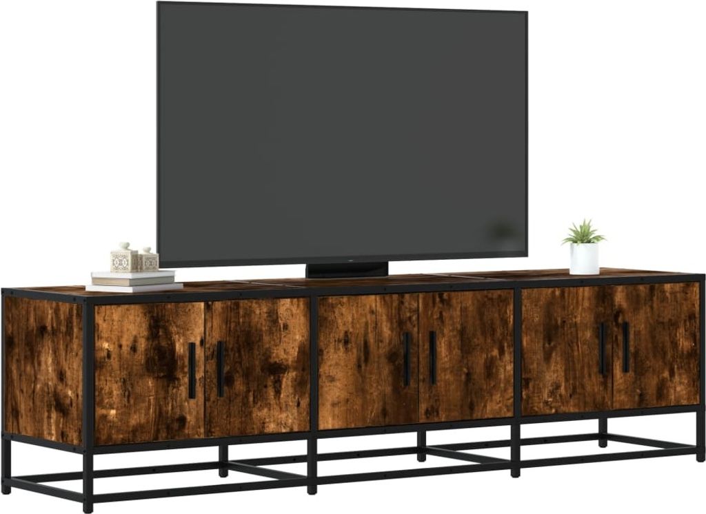 Maison Exclusive - TV-Schrank Räuchereiche 150x35x41 cm Holzwerkstoff und Metall